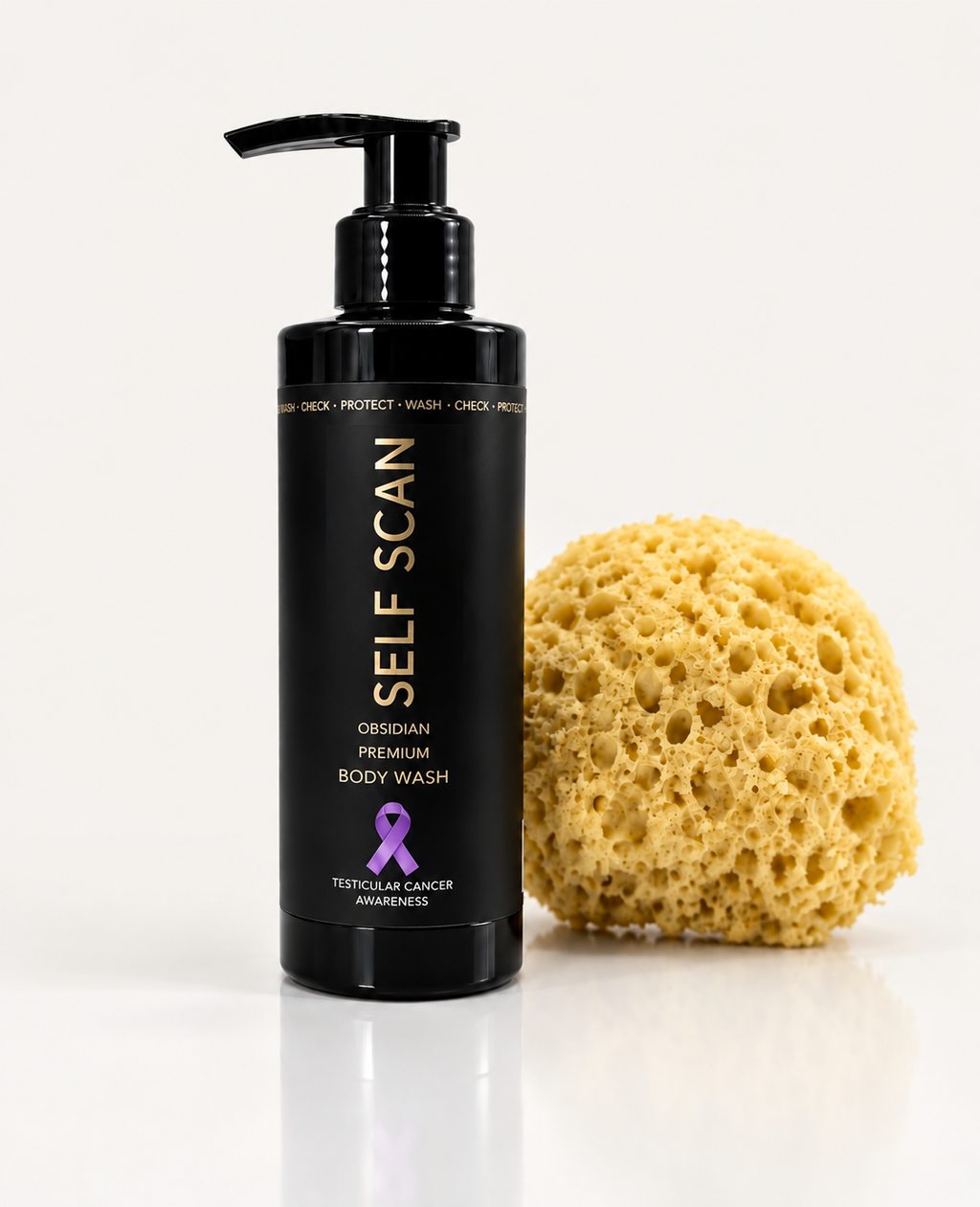 Self Scan Premium body wash 250ml OBSIDIAN BLACK + Luxury Honeycomb Style Sponge