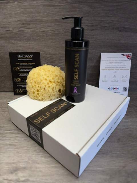 Self Scan premium body wash 250ml OBSIDIAN BLACK + Luxury Honeycomb Style Sponge