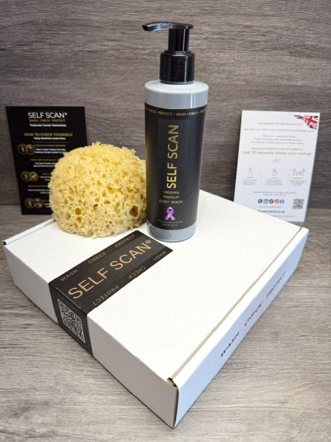 Self Scan premium body wash 250ml OBSIDIAN GREY+ Luxury Honeycomb Style Sponge