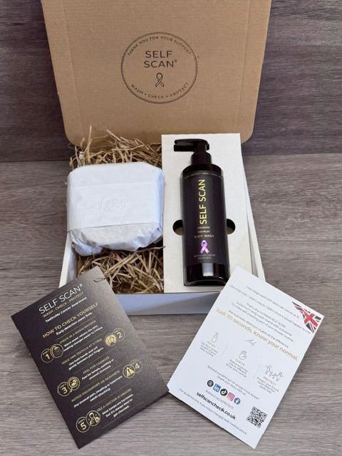 Self Scan premium body wash 250ml OBSIDIAN BLACK + Luxury Honeycomb Style Sponge