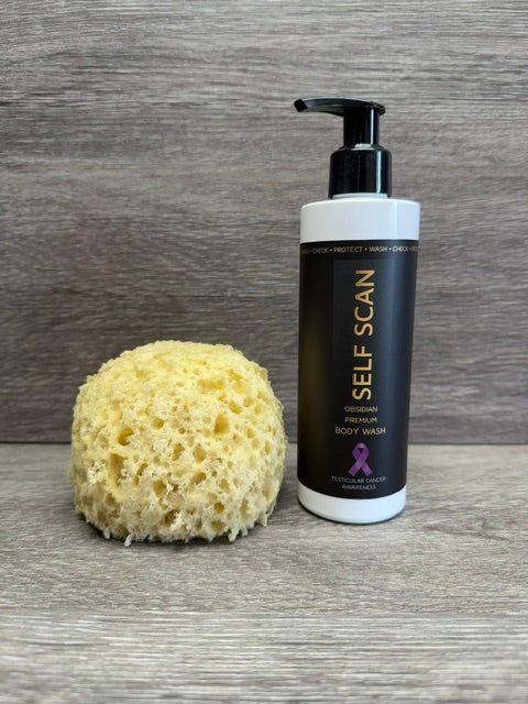 Self Scan premium body wash 250ml OBSIDIAN WHITE + Luxury Honeycomb Style Sponge