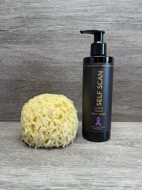 Self Scan premium body wash 250ml OBSIDIAN BLACK + Luxury Honeycomb Style Sponge